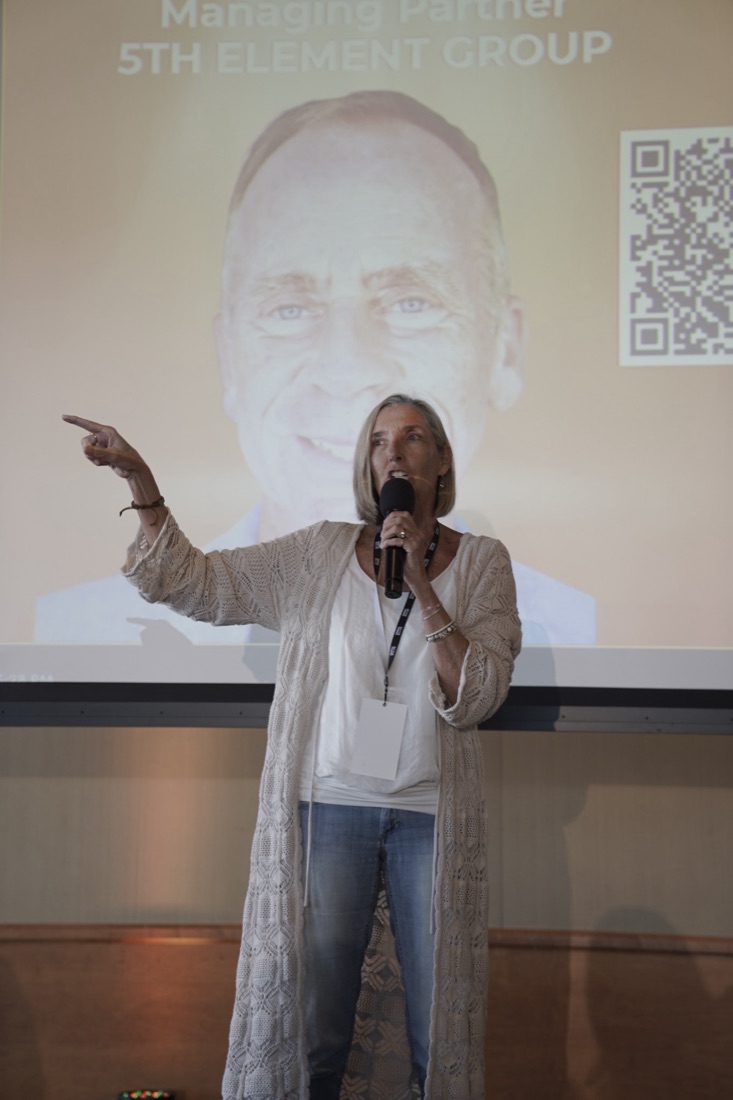 Michelle Cameron-Coulter speaking on stage